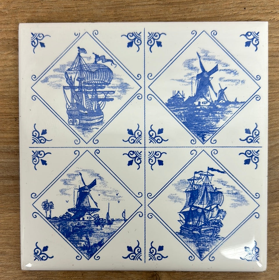 Delfts Blue Dutch Windmills & Sailng boats - Villeroy & Boch Mettlach