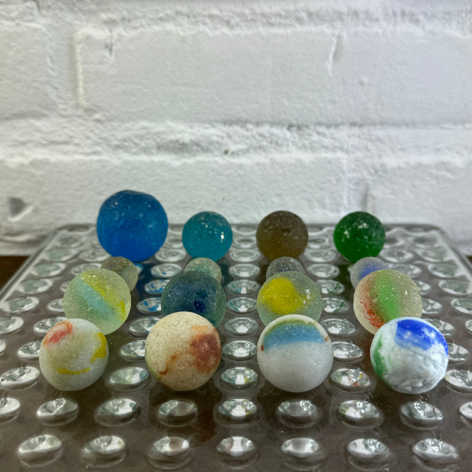 Sea Glass Mixed set of 9 Antique Seaglass marbles