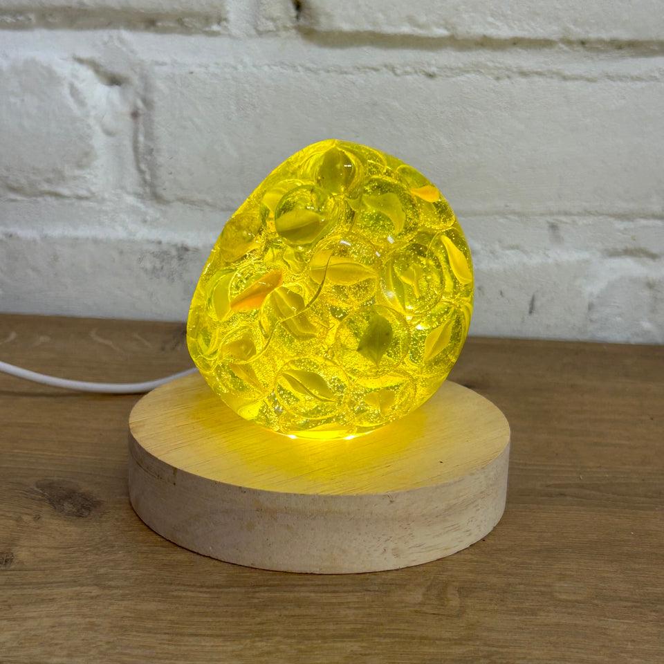 Yellow Cats Eye Marbles Resin lamp