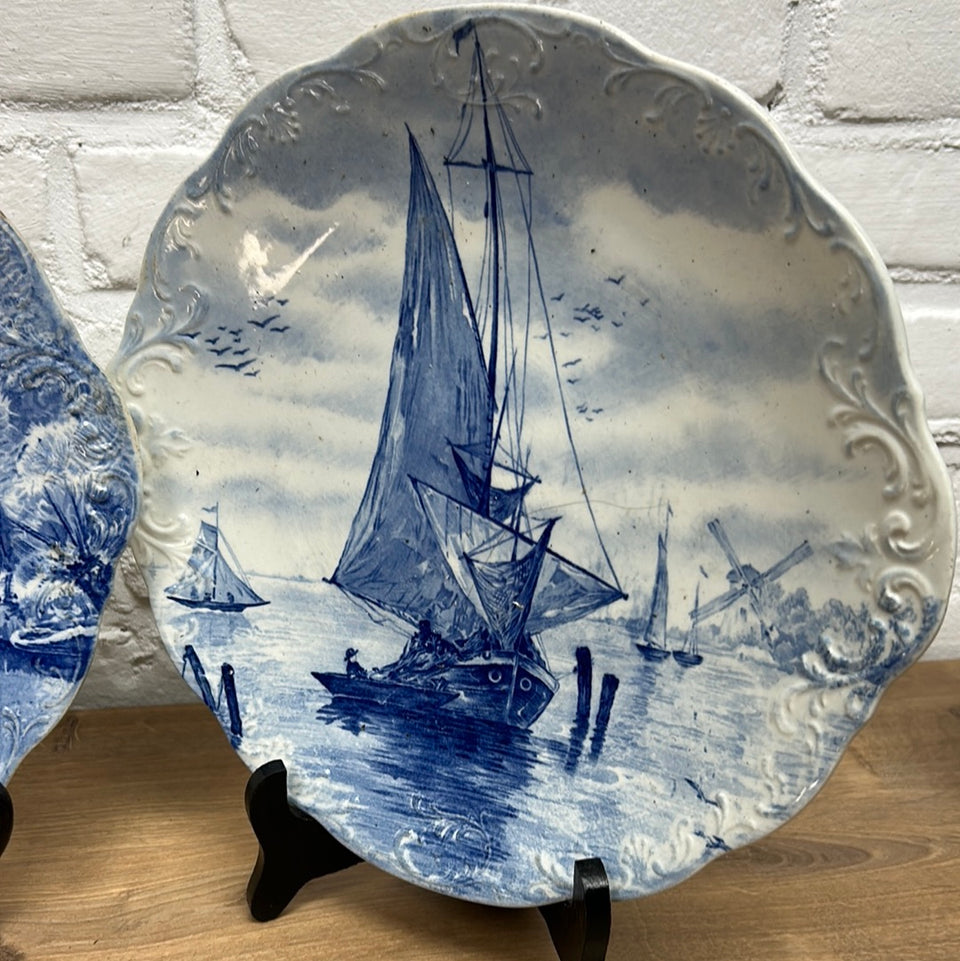 Four Seasons Vintage Plates Dutch Delfts Blue
