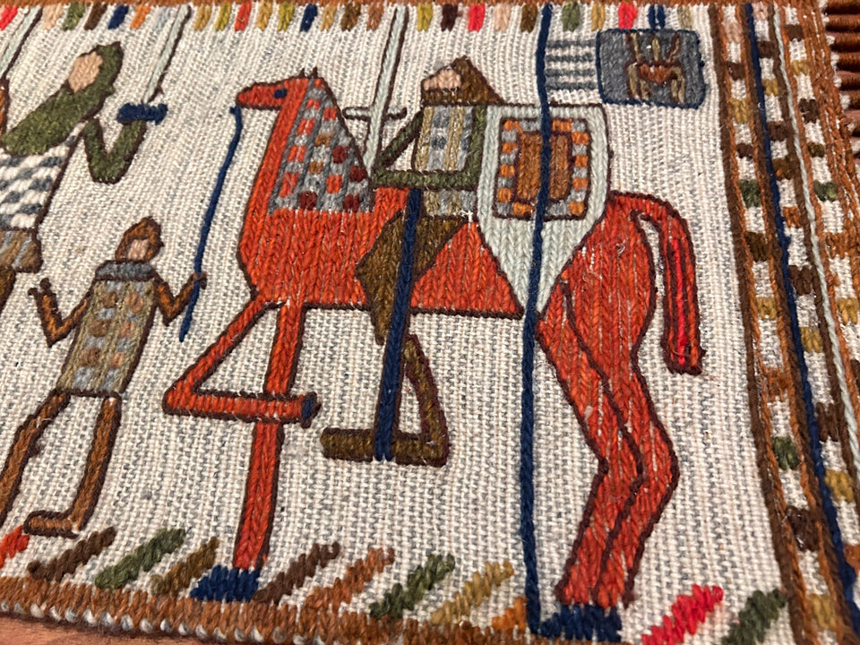 Rare Knights Tapestry - Sumak “Bitwa” by Barbara Falkowska (1931-2022)