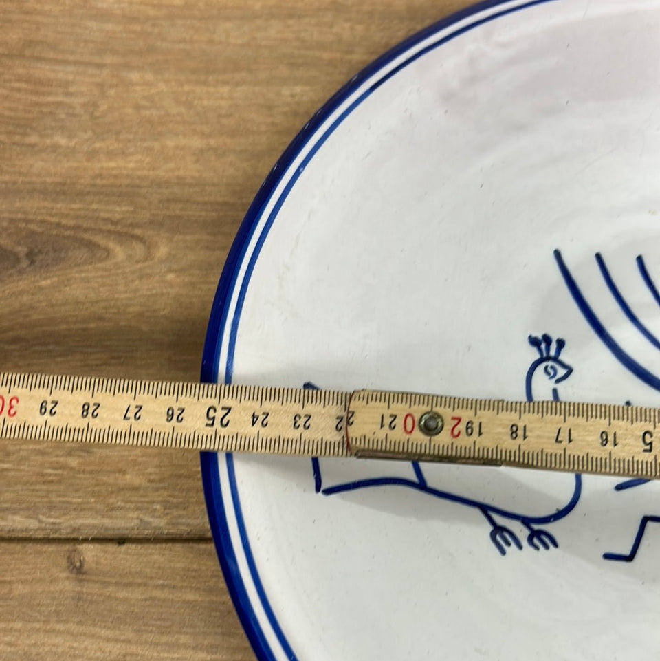 Vintage Blue - White - Israel Peace memorial plate