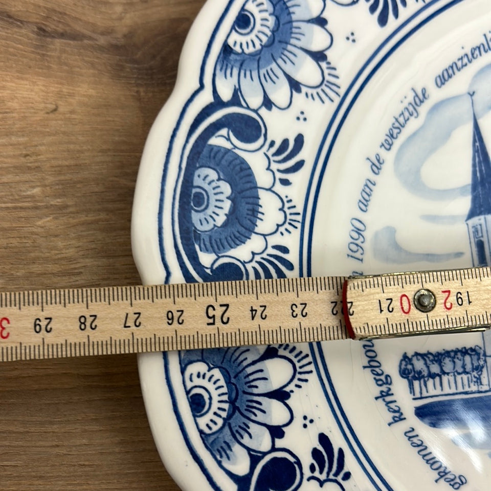 Vintage Dutch Delfts Blue plate Church Staphorst