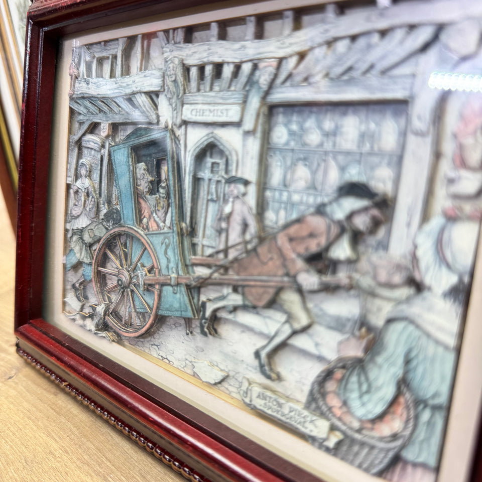 4 Pieck Diorama’s set- Anton Pieck Print, 3D multiple layers depth custom object.