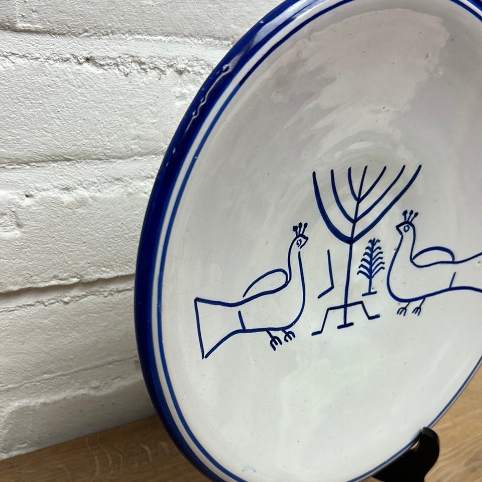 Vintage Blue - White - Israel Peace memorial plate