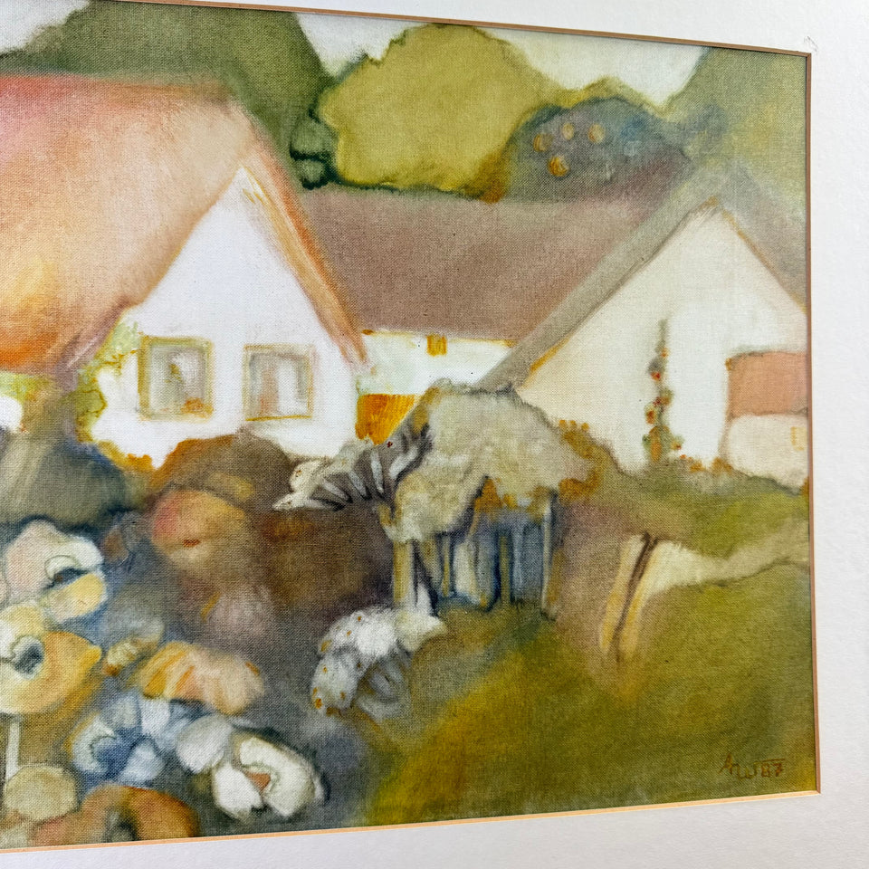 Abstract Farm house - German School painting