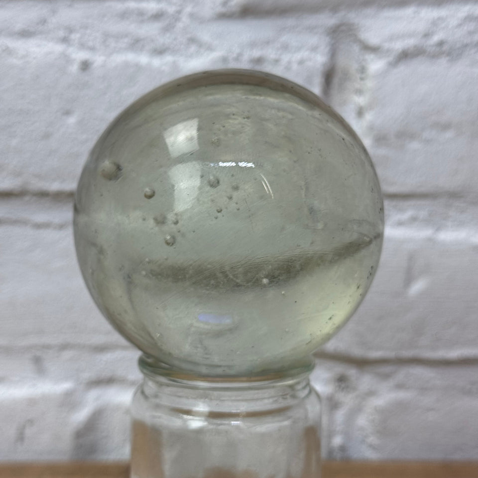 Very large 8CM 3,15 inch handmade marble sphere with bubbles