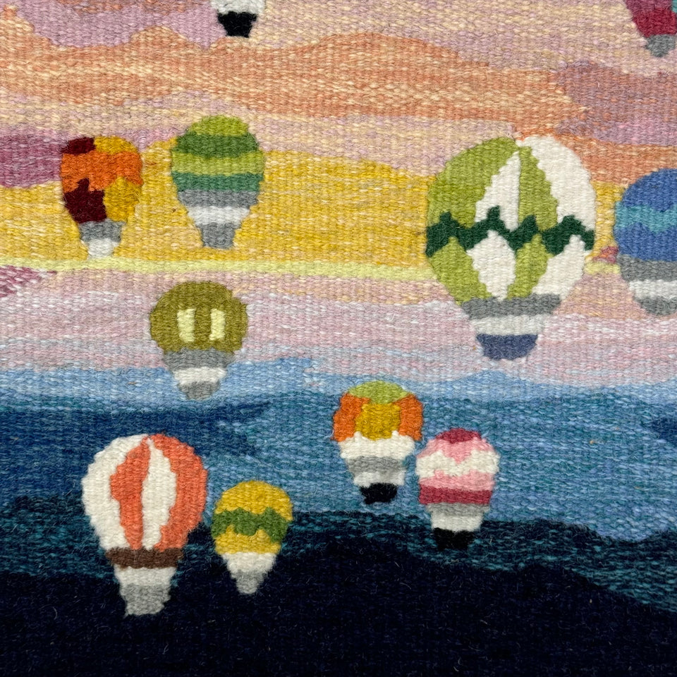 Air Balloons wall tapestry hanging - Embroidery children’s room