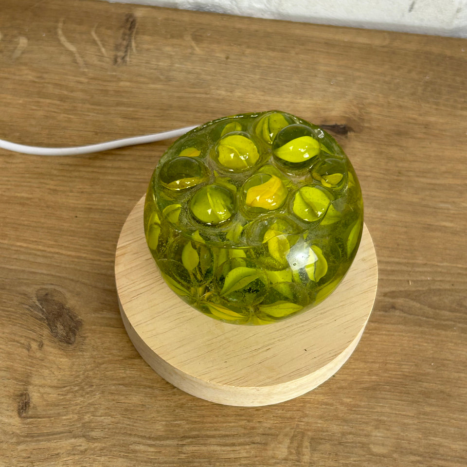 Yellow Cats Eye Marbles Resin lamp