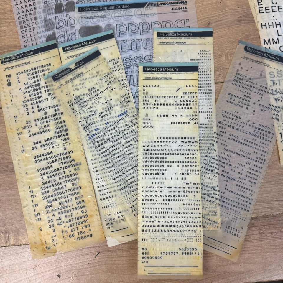 Mecanorma Helvetica mixed used transfer sheets
