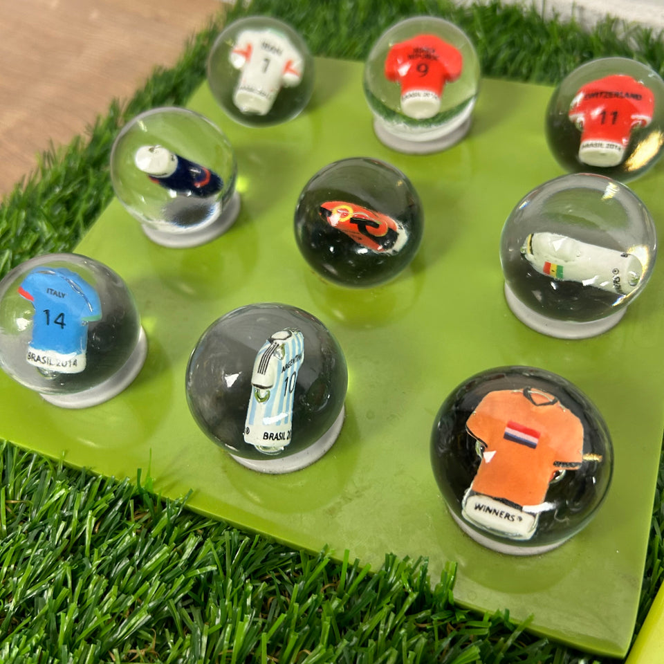 Complete set of 32 World Cup Football Glass Marbles