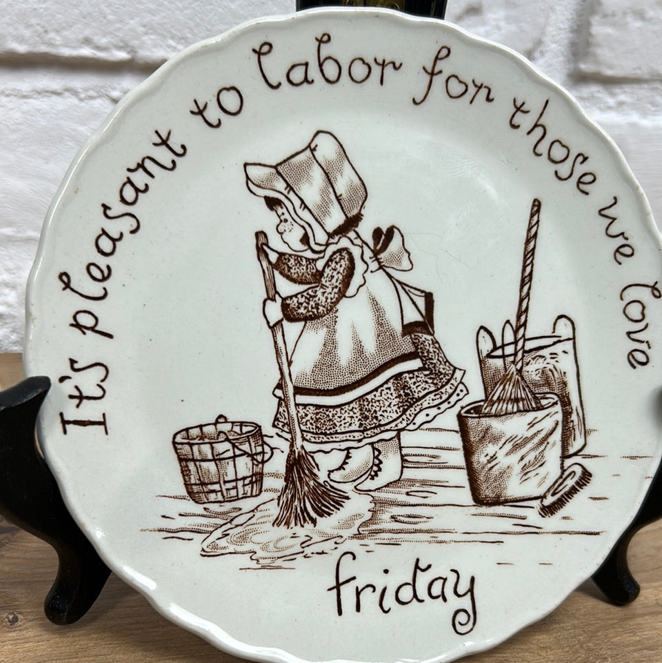 Vintage Friday Ceramic Plate by Crownford