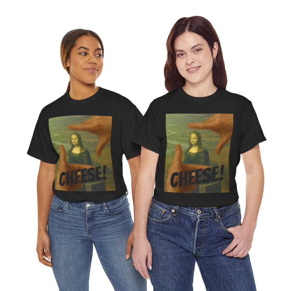 The Mona Lisa Smile "CHEESE!" by da Vinci - T-Shirt  - Pep-Art Clothing - | Art T-Shirt |