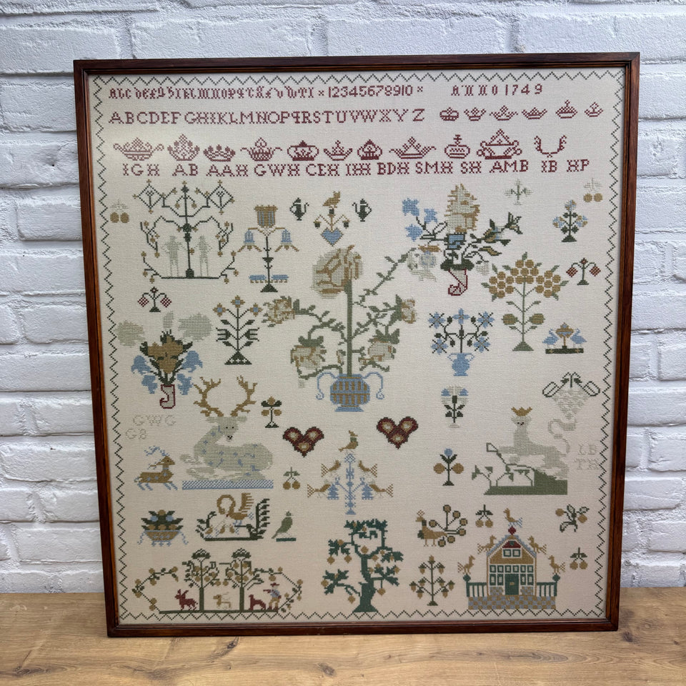 Very large 1790 Dutch Sampler pattern - Tapestry - Embroidery - Cottonwork