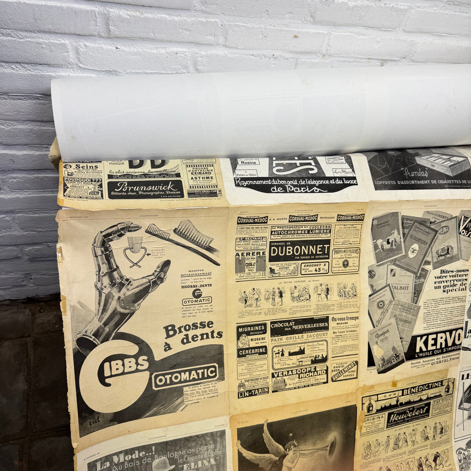 Handmade Wallpaper - Original Vintage Advertising posters glued on glasfiber paper rolls