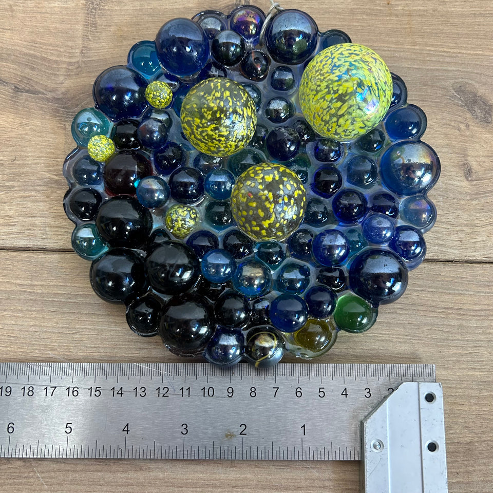 Colored glass marbles - Window Hanging - Starry Night of Marbles by Van Gogh