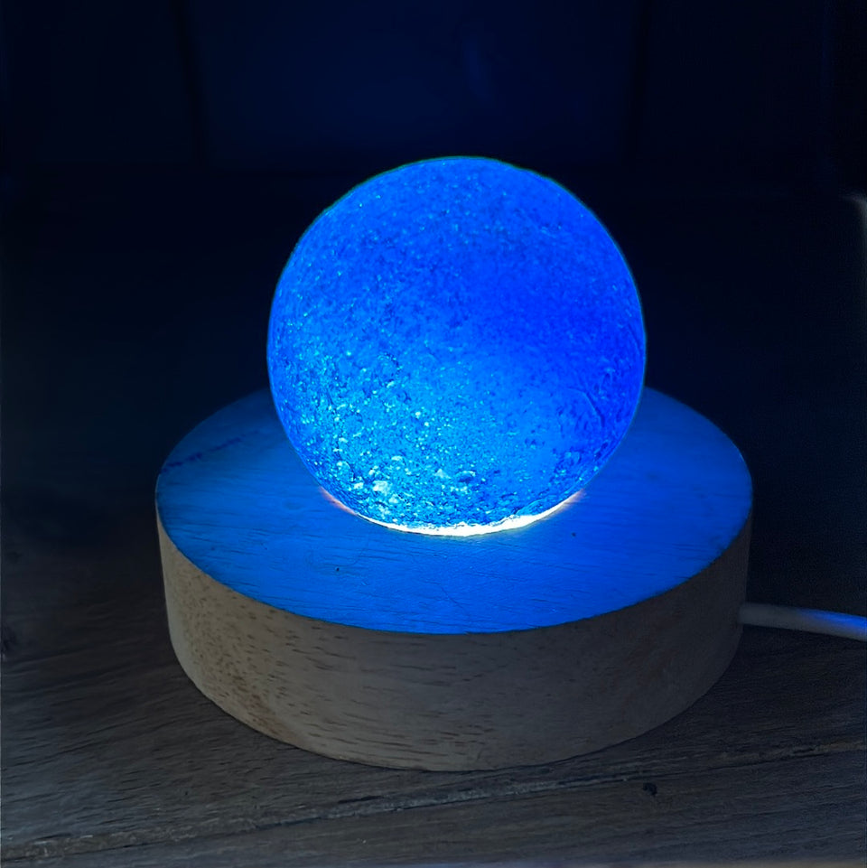 Large Blue Sea Glass marble sphere - 48MM 1.9 inch