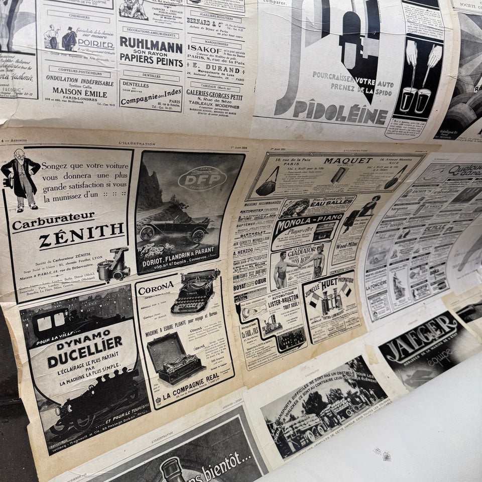 Handmade Wallpaper - Original Vintage Advertising posters glued on glasfiber paper rolls