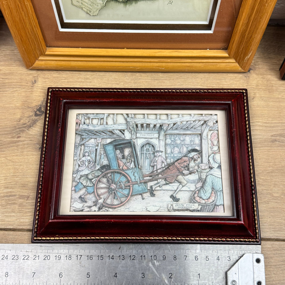 4 Pieck Diorama’s set- Anton Pieck Print, 3D multiple layers depth custom object.