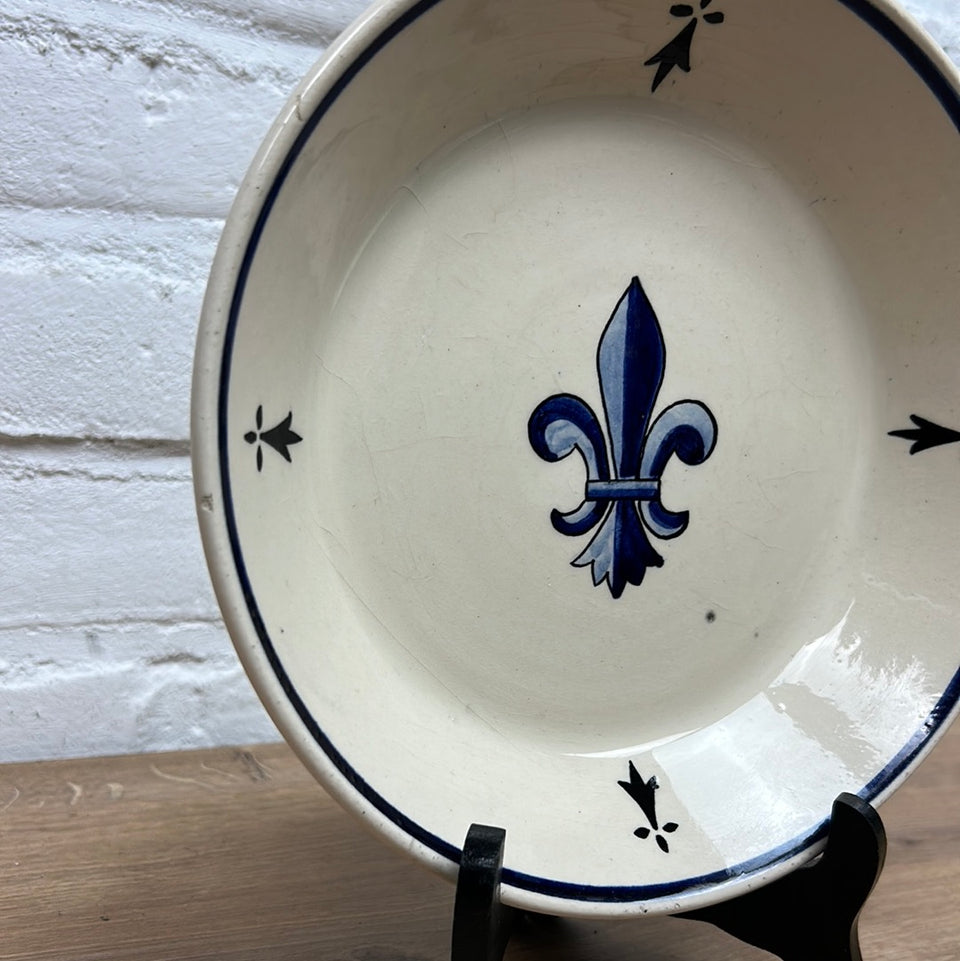 Blue white Ceramic bowl plate - France - Locronan