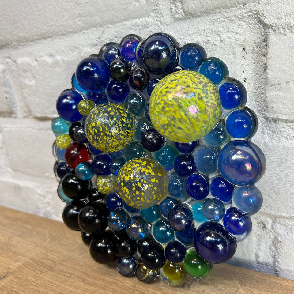 Colored glass marbles - Window Hanging - Starry Night of Marbles by Van Gogh