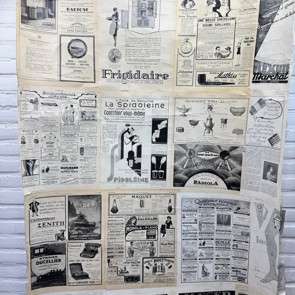 Handmade Wallpaper - Original Vintage Advertising posters glued on glasfiber paper rolls