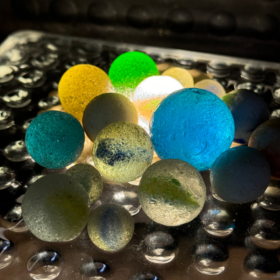 Sea Glass Mixed set of 9 Antique Seaglass marbles