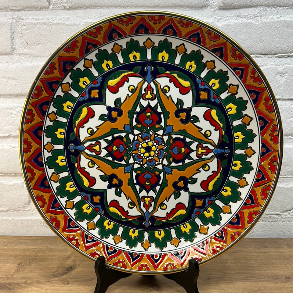 Colorful hand painted ceramic plate (Greece)