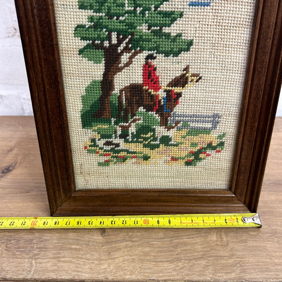 Hunting Scenes with horses - Vertical - Tapestry - Embroidery - Cottonwork