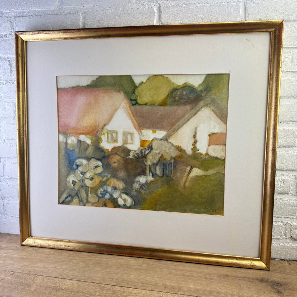 Abstract Farm house - German School painting