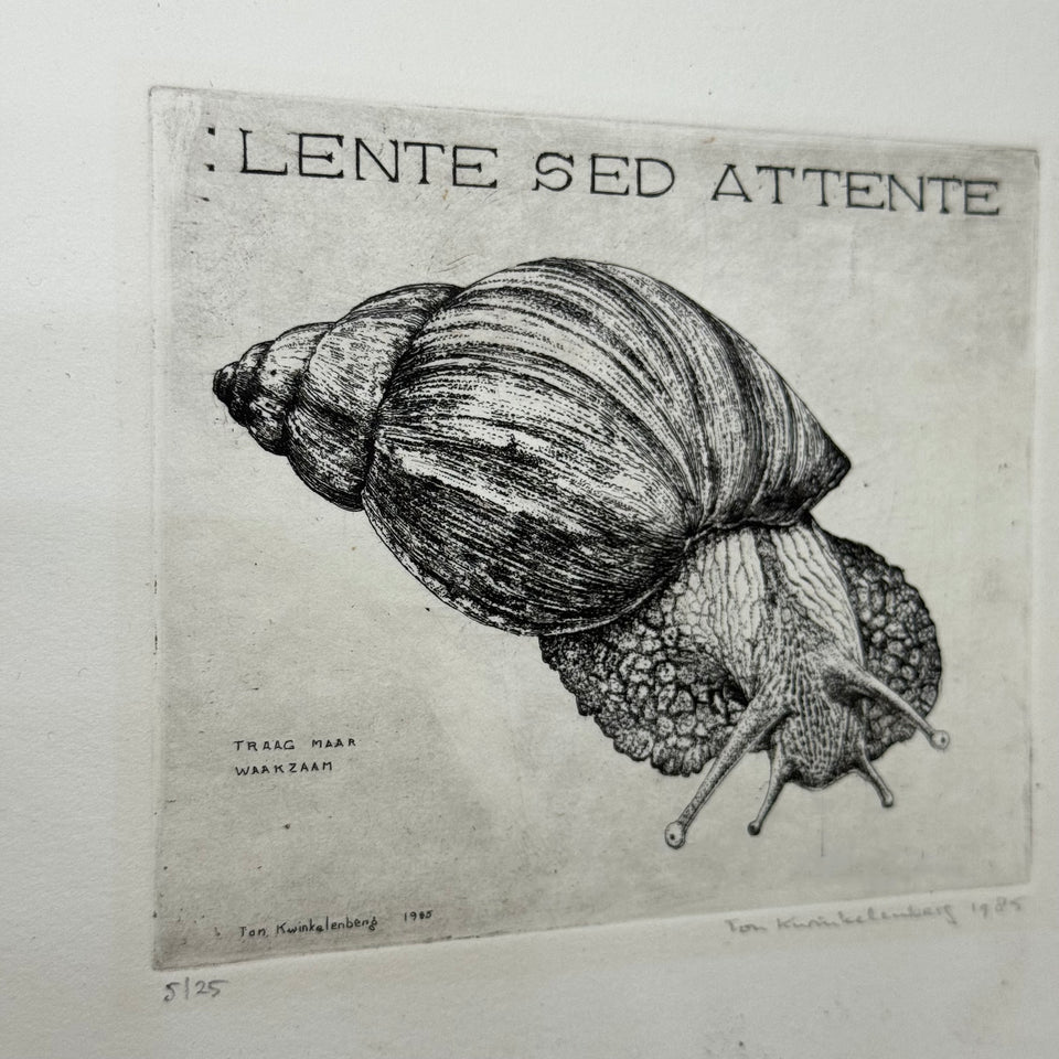 Snale Etching - Lente Sed Attente by Ton Kwinkelenberg 1983