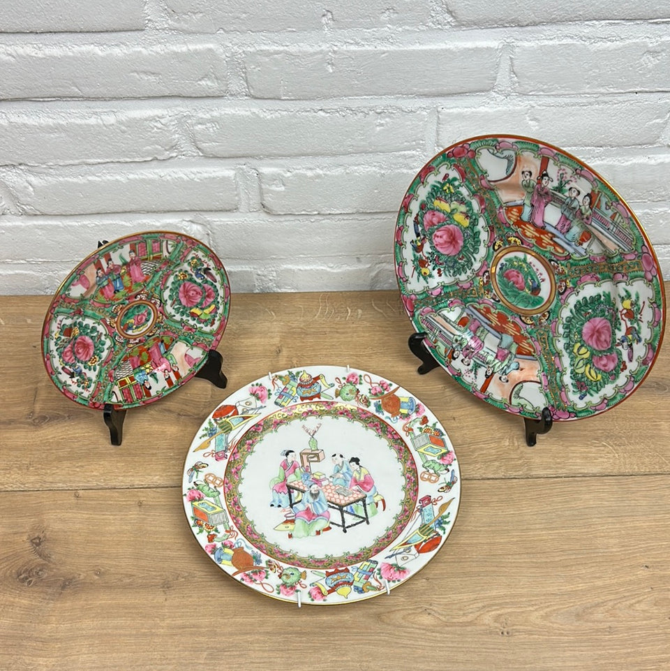 Set of 3 Hand painted Chinese plates