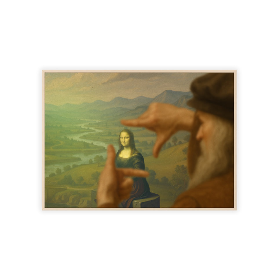 "Mona Lisa - Framed by da Vinci"— Classic Art Print with Wooden Frame