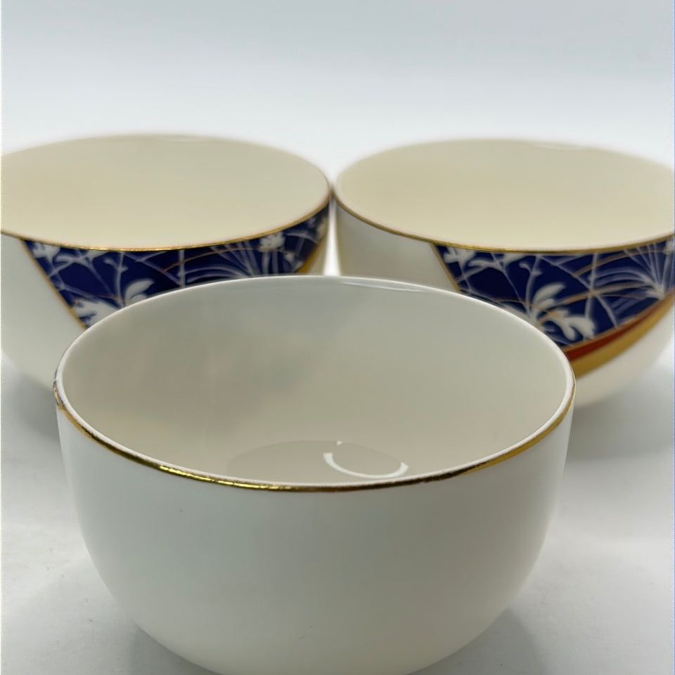 Three Japanese porcelain cups by Narumi Japan