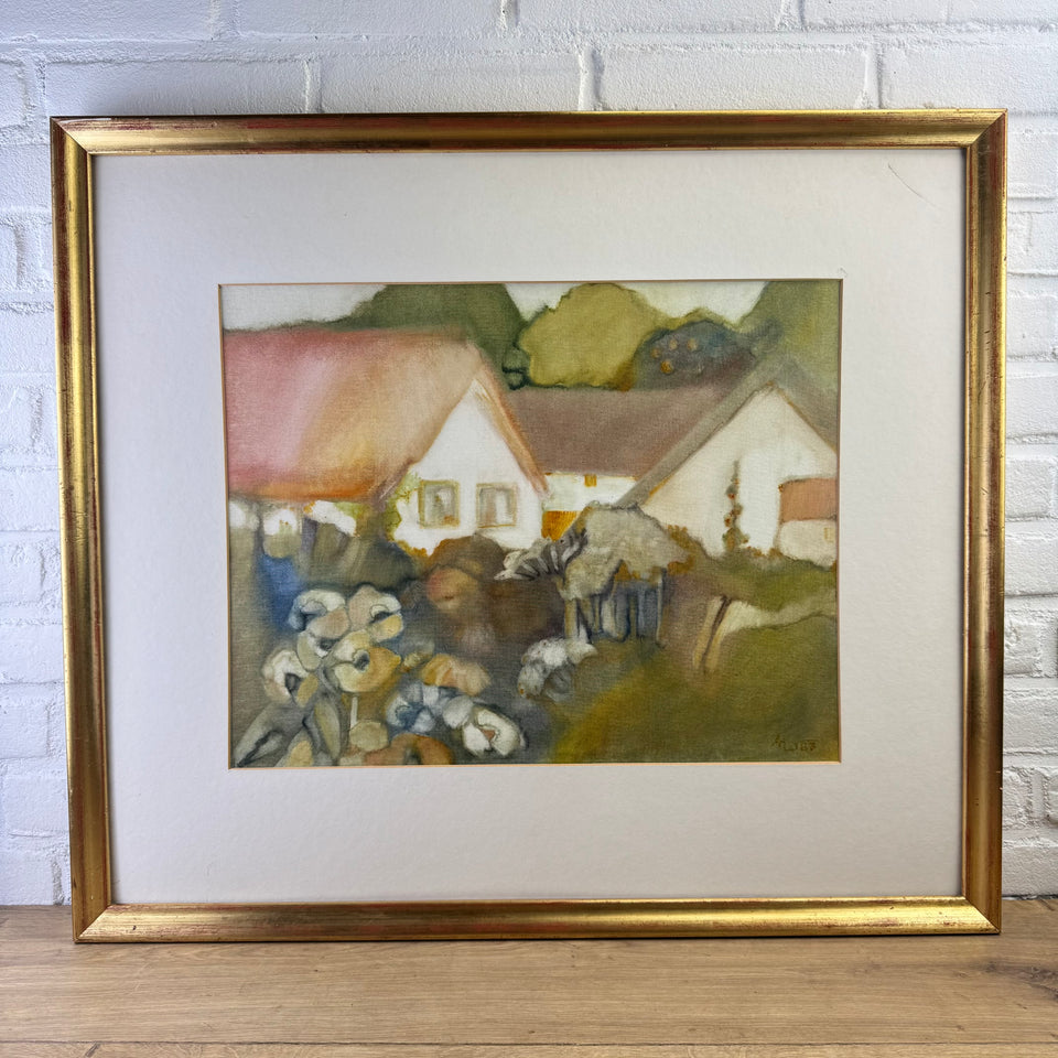 Abstract Farm house - German School painting