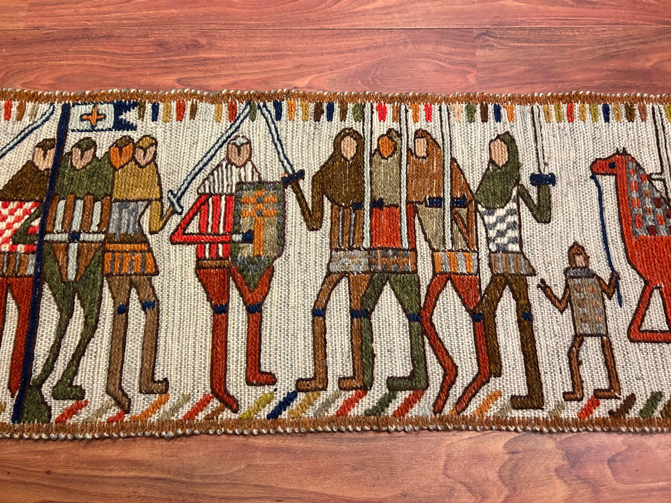 Rare Knights Tapestry - Sumak “Bitwa” by Barbara Falkowska (1931-2022)