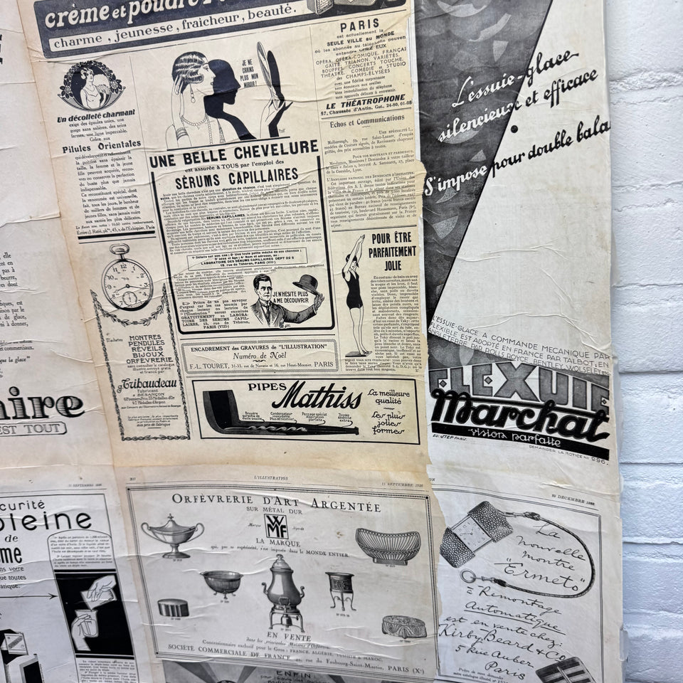 Handmade Wallpaper - Original Vintage Advertising posters glued on glasfiber paper rolls