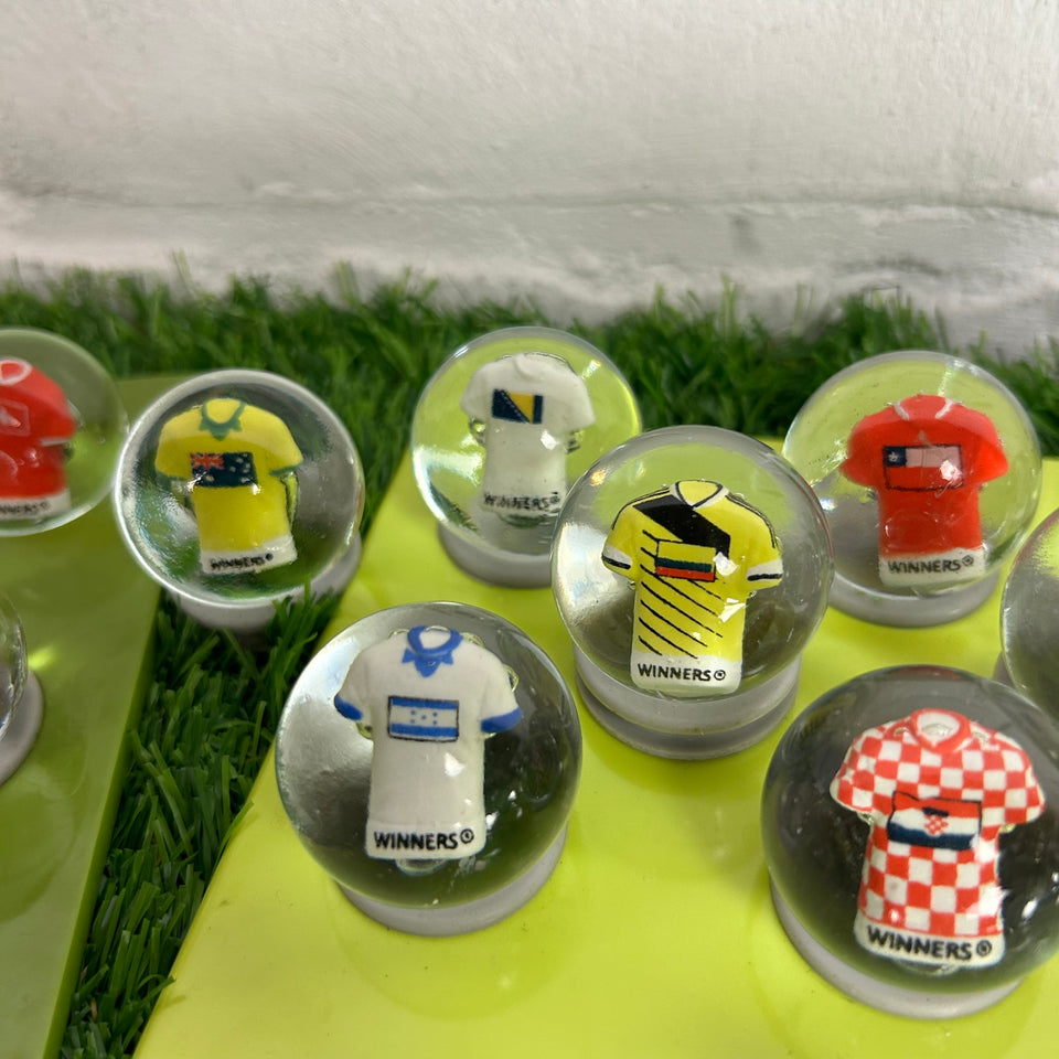 Complete set of 32 World Cup Football Glass Marbles