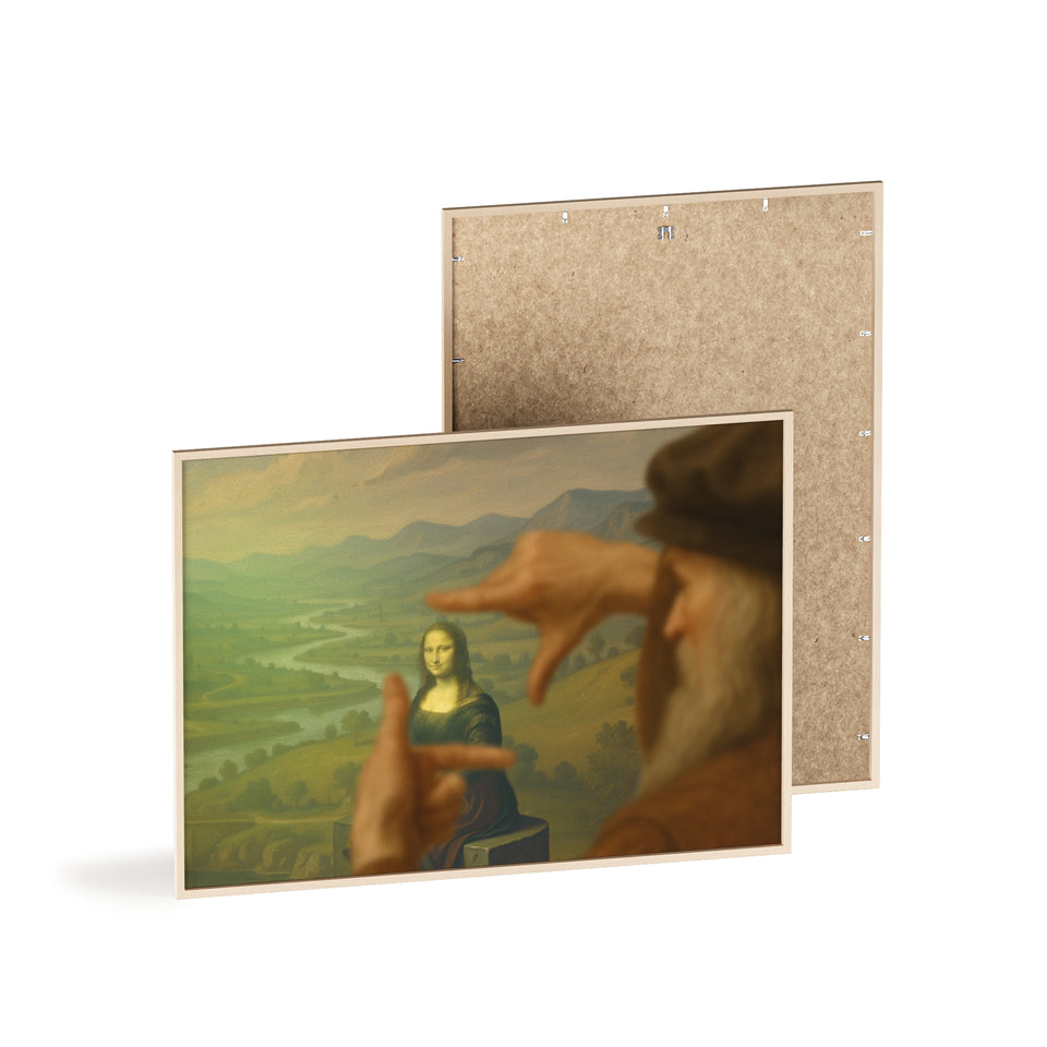 "Mona Lisa - Framed by da Vinci"— Classic Art Print with Wooden Frame