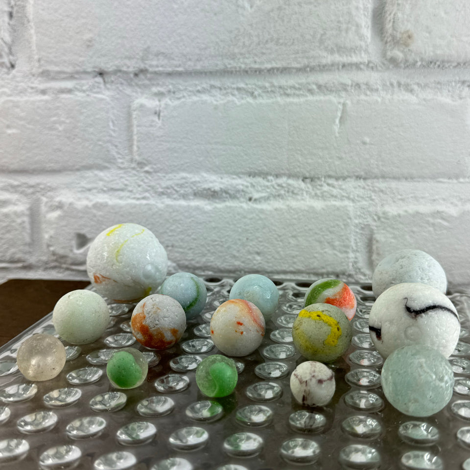 Sea Glass Mixed set of 15 antique Seaglass marbles