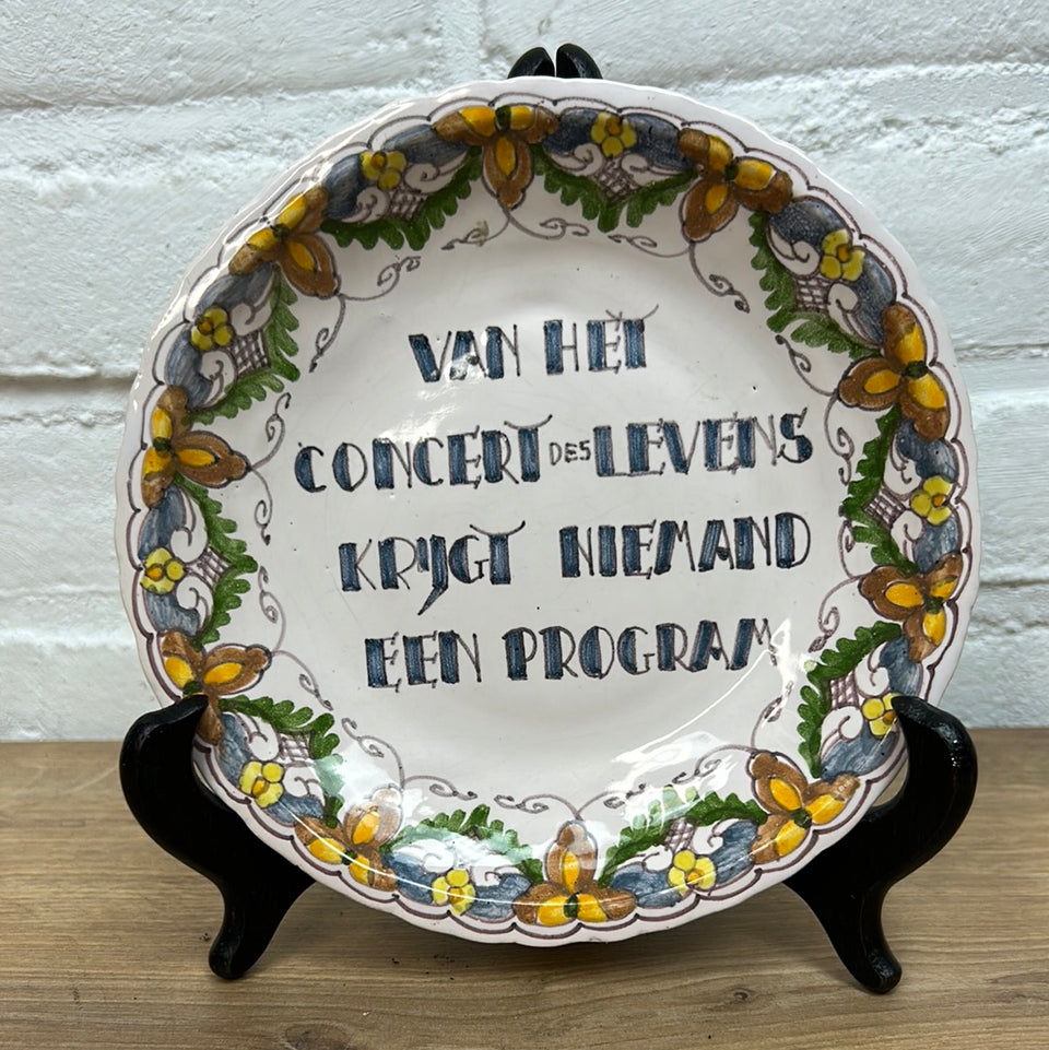 Colorful Dutch quote plate
