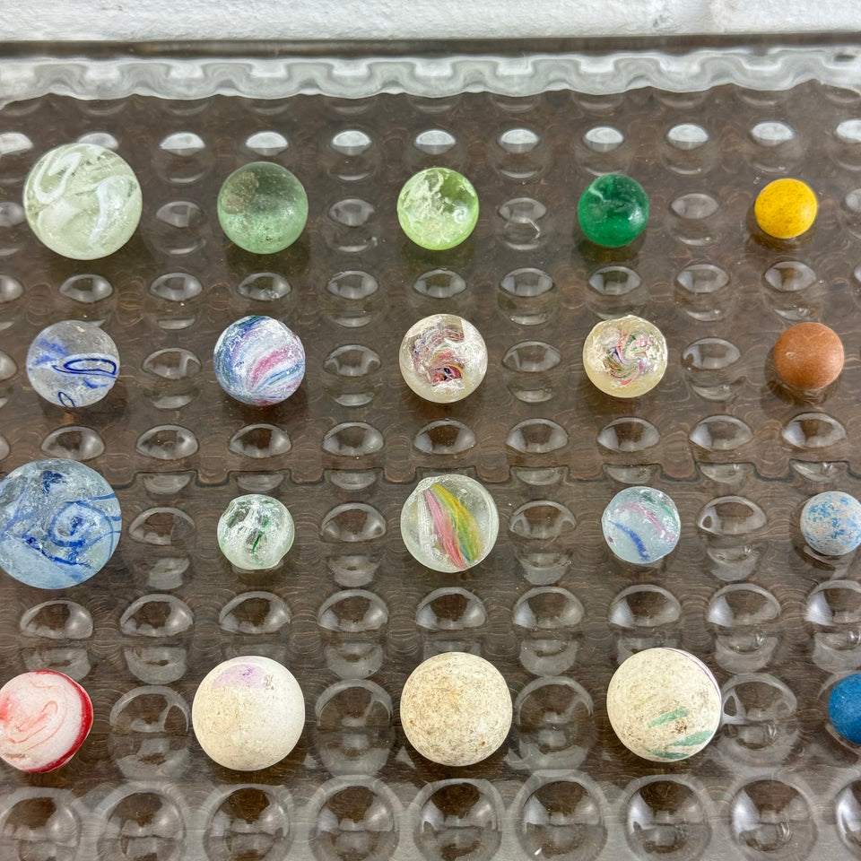 Antique marbles set of 20 rare marbles - Latticino Marbles - China Marbles and more