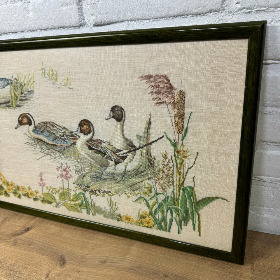 Group of Ducks in the river Embroidery - Tapestry