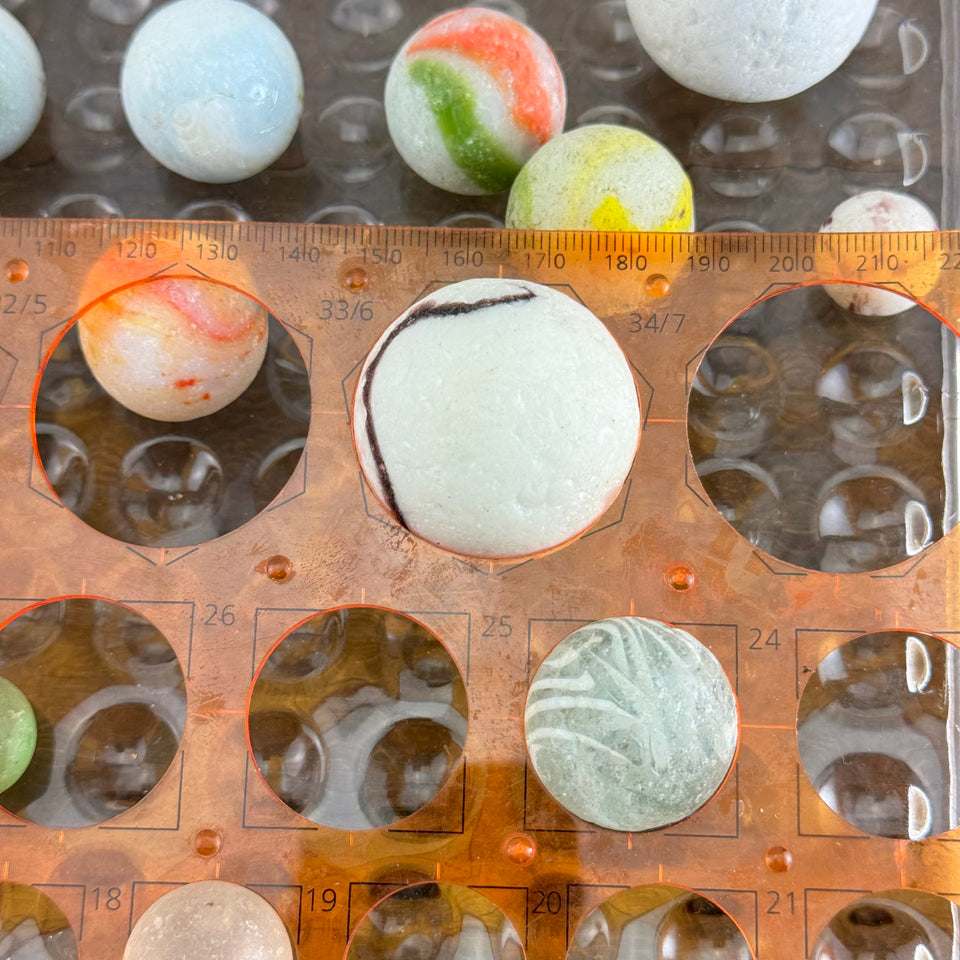 Sea Glass Mixed set of 15 antique Seaglass marbles