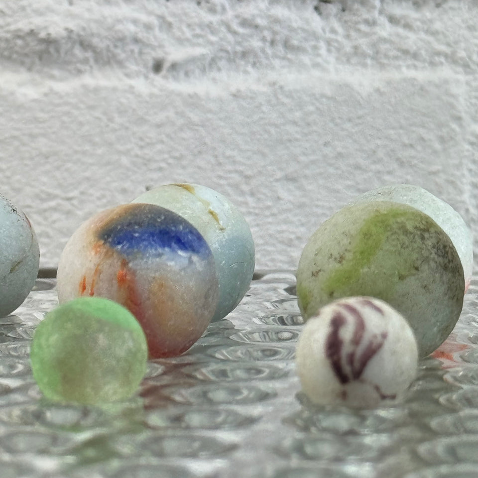 Sea Glass Mixed set of 15 antique Seaglass marbles