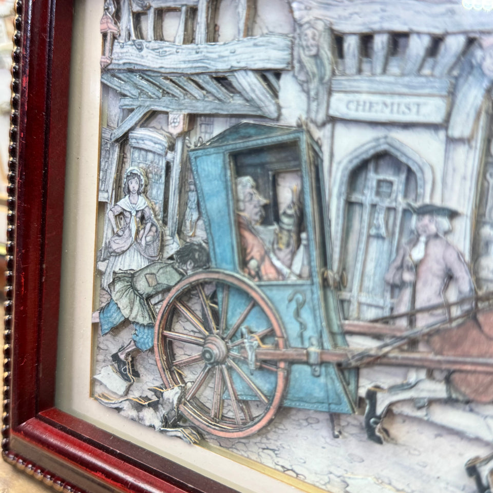 4 Pieck Diorama’s set- Anton Pieck Print, 3D multiple layers depth custom object.