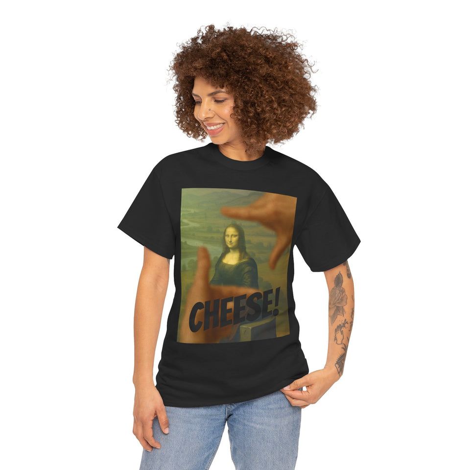 The Mona Lisa Smile "CHEESE!" by da Vinci - T-Shirt  - Pep-Art Clothing - | Art T-Shirt |