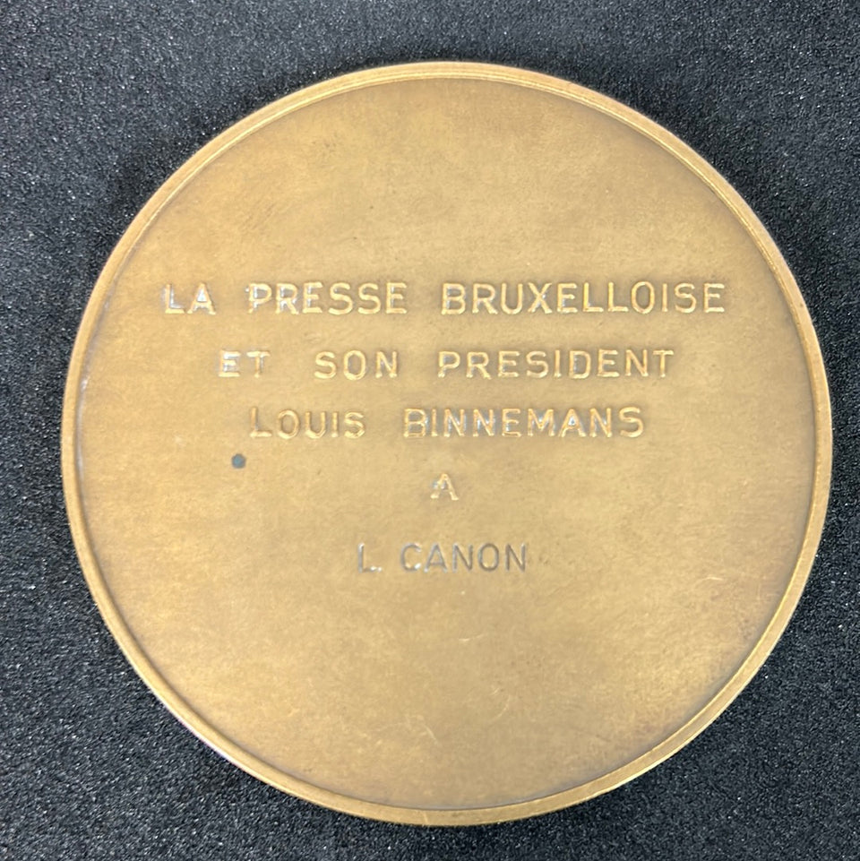 Bronze medaillon - Art nouveau - La Presse Bruxeloise