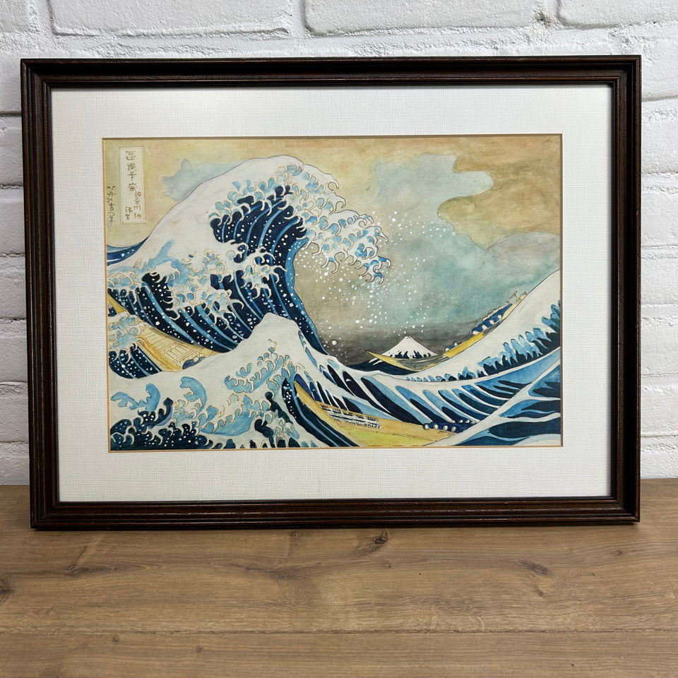 The Great wave Watercolor original reproduction of Katsushika Hokusai (1760-1849)