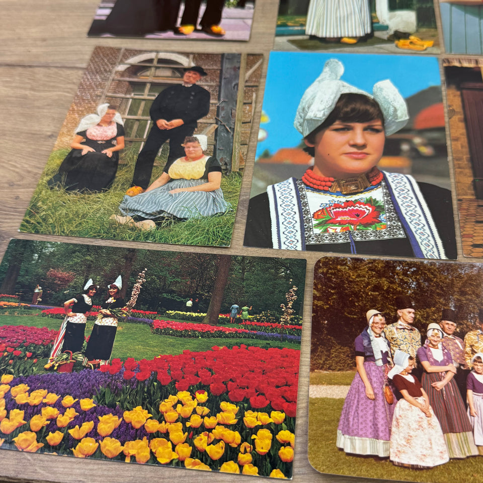 Collection cards of The Dutch Folklore Costumes with Dutch Woman Vintage photo cards – Holland’s Traditional Culture Costumes